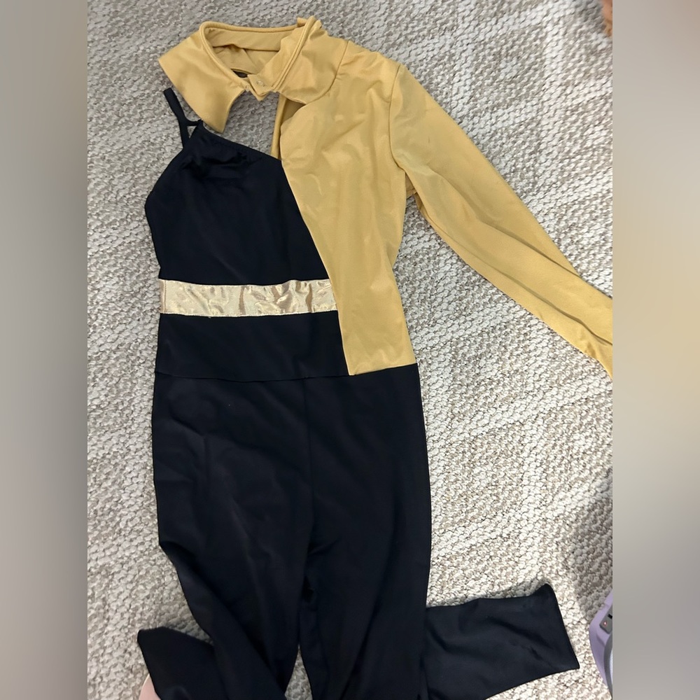 Black and gold dance costume